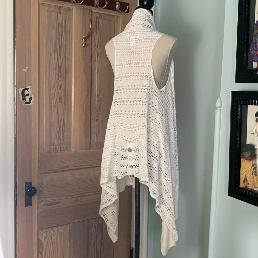 Soft surroundings white sweater vest sleeveless size L/XL